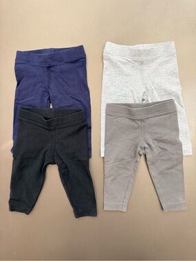 Kids Stretch Leggings Pants Pack - Navy, Black, Gray, Light Gray